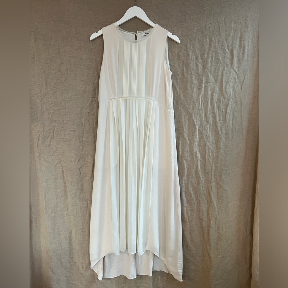Unique Sample White Dress with pleated details